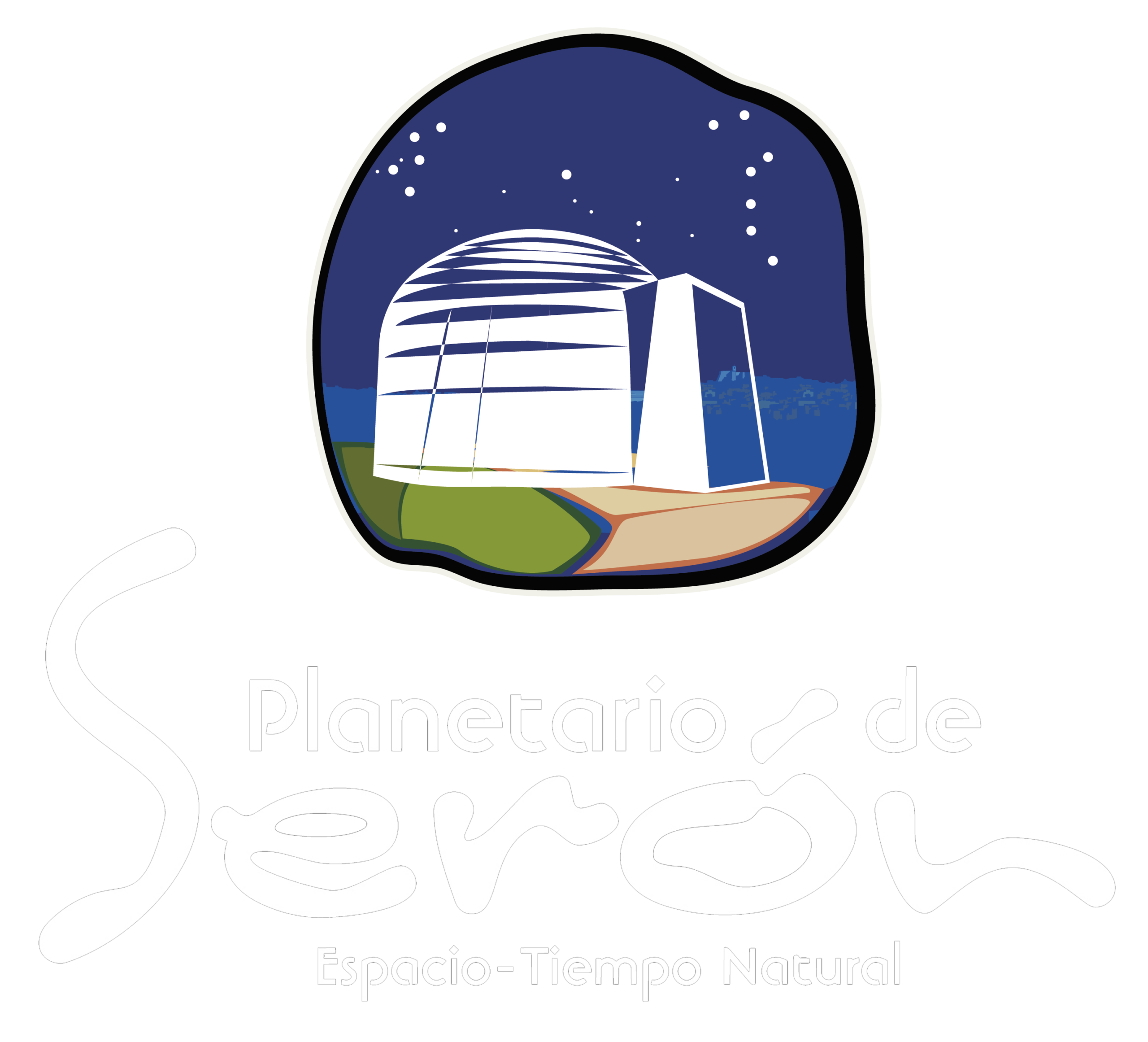 Logo Planetario de Seron Letras BN