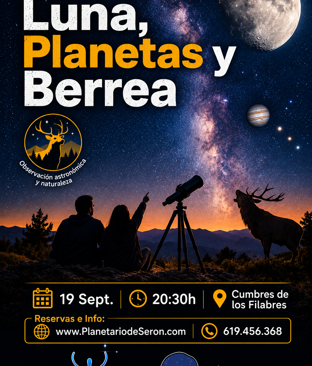 Estrellas Luna y Berrea con Planetas Filabres 2026, Almeria